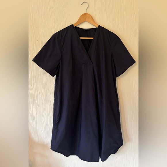 COS Black V-Neck Shirt Tunic Tencel Minimalist Dress with Pockets - Picture 9 of 16
